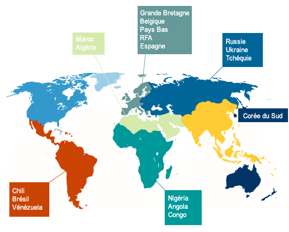 Des clients dans le monde entier